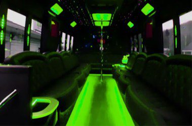 neon interior of a party bus rental west palm beach