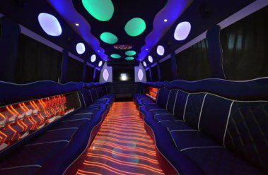 interior of a party bus in melbourne