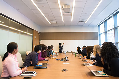 group of people at a meeting