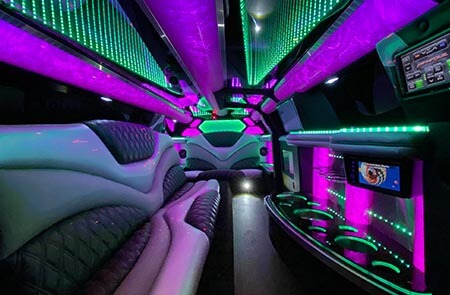 limo rental neon interior